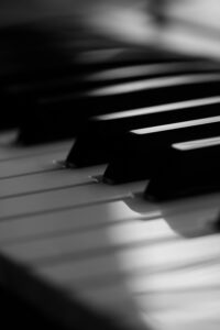 Close up of piano keys